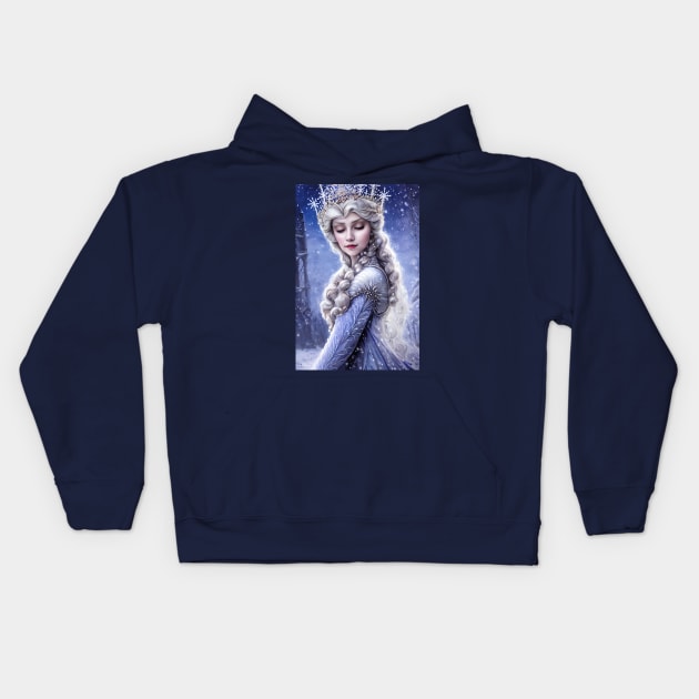 Snow Princess 04 Kids Hoodie by PurplePeacock